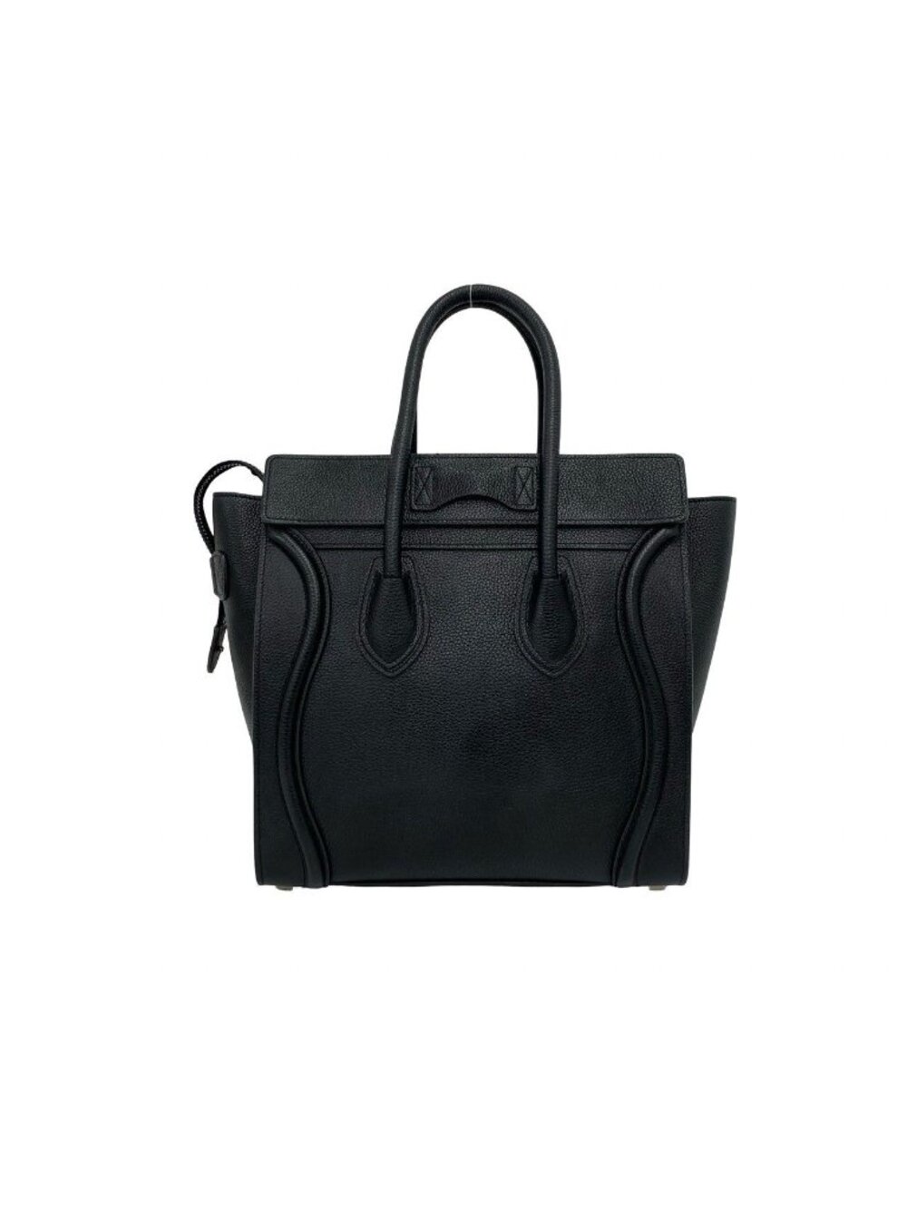 Celine Luggage Micro Leather Boston Bag Tote Black - Picture 3 of 10